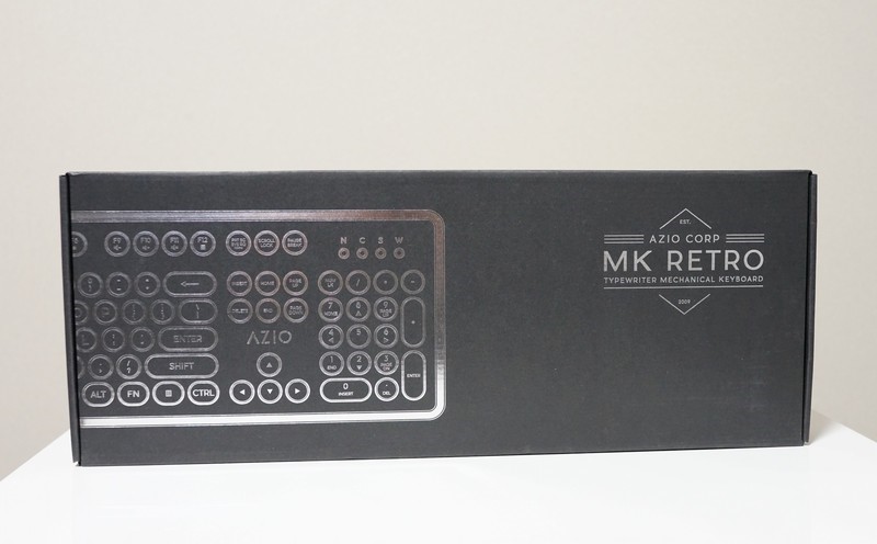 Azio MK RETRO メカニカルキーボード レビュー　　外箱の説明参考画像