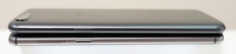 OnePlus 5 実機レビュー　　OnePlus 5 と OnePlus 3Tの外観の違い　側面の画像