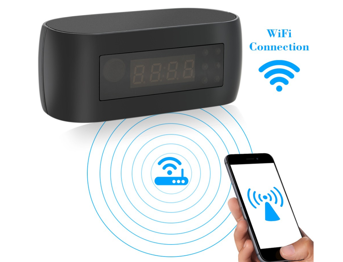 こっそり室内の様子を撮影できる時計　Wireless WIFI Hidden Spy Alarm Clock IP Camera