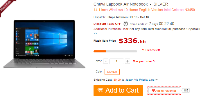 Chuwi LapBook Air Notebook　購入最安値