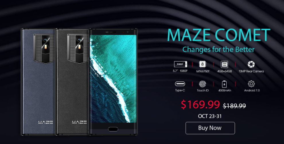 Maze Comet 2 5d湾曲ガラスベゼルレススマホが 169 99でフラッシュセール開始 ガジェットフリーク