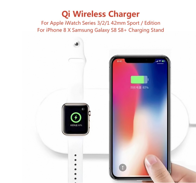 Apple iWatchとiPhoneが一緒に充電できるQi Wireless Chargerがcafagoクーポンで$30.19で販売中！