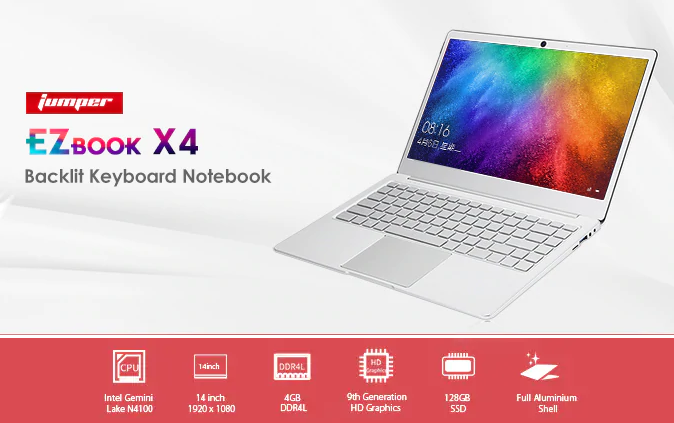 INTEL最新Gemini Lake搭載のJUMPER EZbook X4 Notebookが299.99ドルでプレセール開始