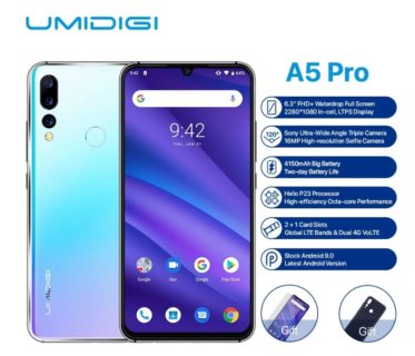 【セール価格$99.99】UMIDIGI A5 Pro スペックレビュー　Helio P23搭載トリプルレンズカメラの6.3インチスマホ