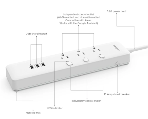 Koogeek アシスタント機能付きでタイマーもできる電源タップ