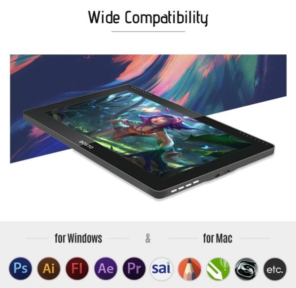 8192レベルの筆圧に対応の15.6インチIPS液晶タブレット『BOSTO 16HD』のスペックレビュー