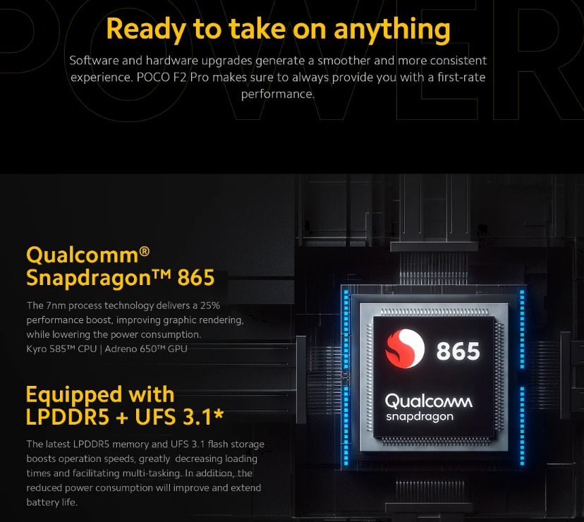 Xiaomi POCO F2 ProはQualcomm®Snapdragon™865を搭載