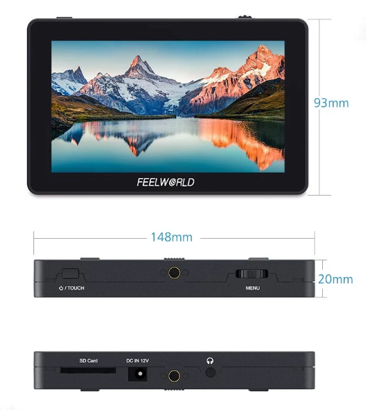 FEELWORLD F6 Plus カメラ用の5.5インチのタッチスクリーン外付けディスプレイ