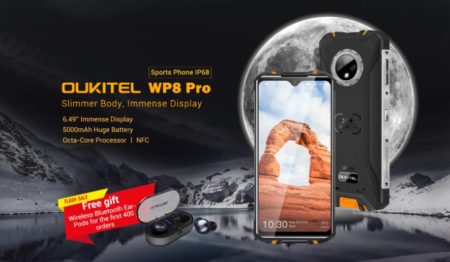 OUKITEL WP8 Pro セール開始～価格は$119.99、先着400名はイヤホン付き！