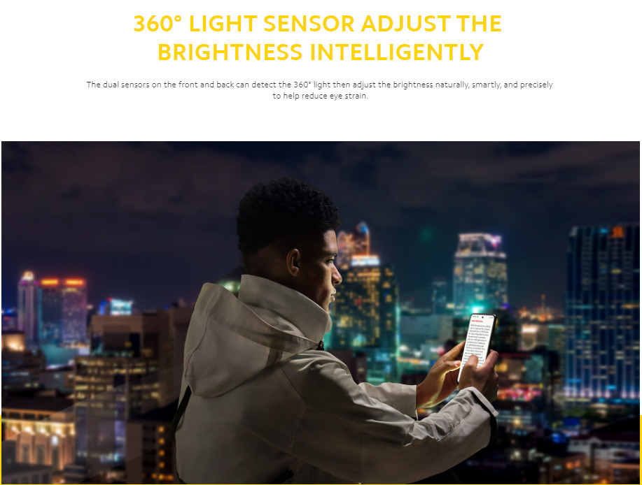 POCO M3 Pro は360度光センサーで画面の明るさをインテリジェントに調整