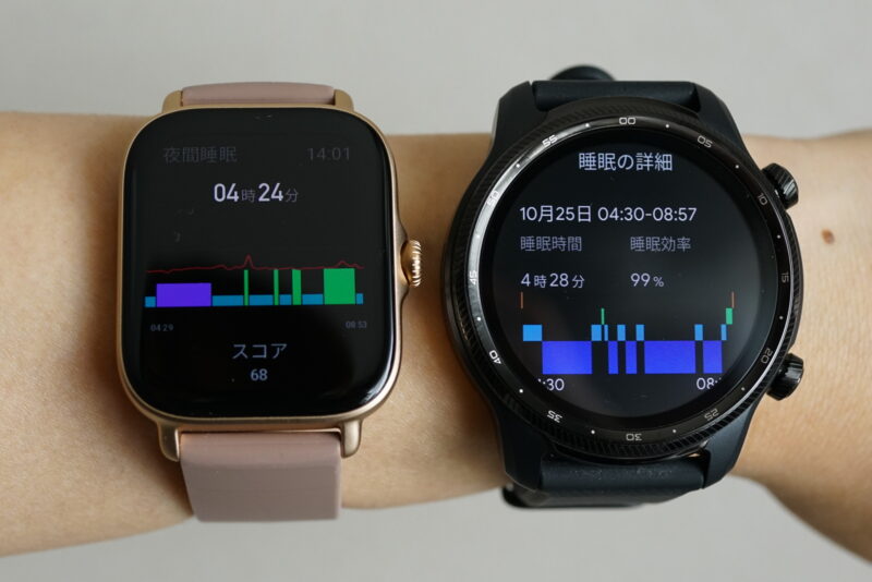 TicWatch Pro 3 Ultra GPSの睡眠トラッキングは精度が高い