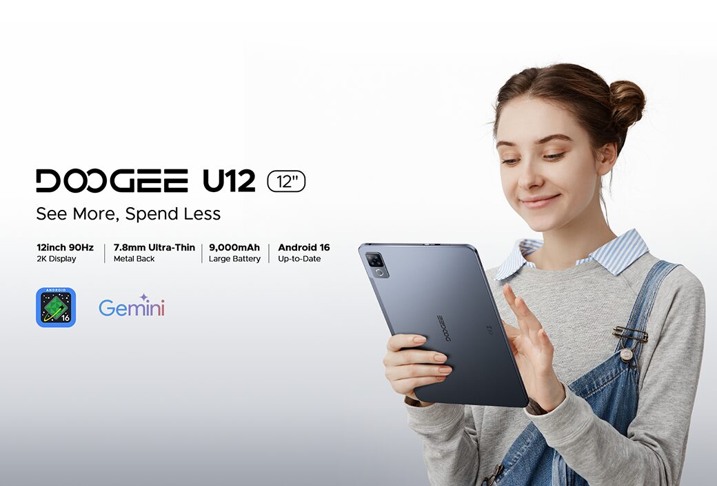 DOOGEE U12 登場！12インチ大画面×9000mAhバッテリー搭載の高コスパ