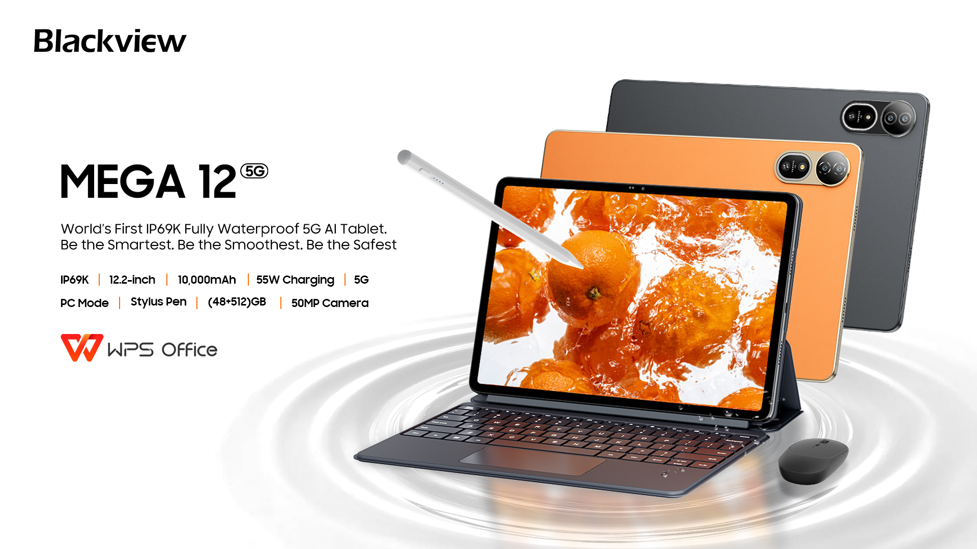 Blackview MEGA 12 | IP69K完全防水12インチ2Kタブレットが登場